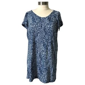 See by Chloé Size 10 Abstract Floral Print Mini Shift Dress Blue Casual Flowy